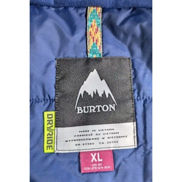 Burton Whiply Girls Sz XL 18 Dry Ride Room To Grow Snowboard Ski Coat Floral - Picture 3 of 10